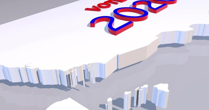 3d map election concept on white background asking voters to vote on the 2020 Presidential election. 