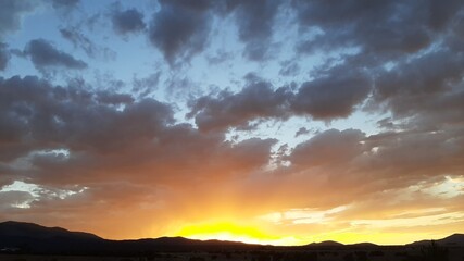 Fototapeta na wymiar Rural Nevada Cloudy Summer Sunset
