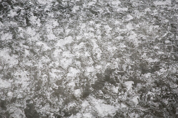 Closeup of ice on a frozen creek
