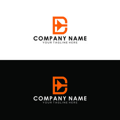 Flat Modern D Initial Travel logo designs concept vector