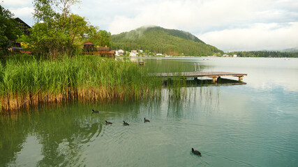Idyllic relaxation by lake Faakersee in Carinthia, Austria