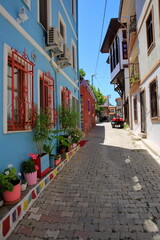 A view from the town of Trilye with its narrow streets and historical houses. Bursa, Turkey