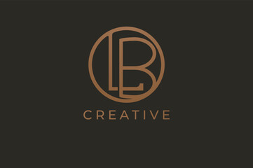 Abstract initial letter L and B logo,usable for branding and business logos, Flat Logo Design Template, vector illustration