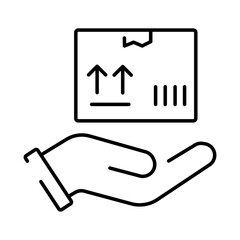 A simple linear icon for a parcel or delivery point