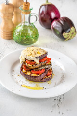 Grilled slices of eggplant