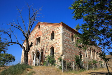 Obraz premium Ruins of the historical Germiyan Church. Silivri, Turkey. It was built in 1836 for Greek Orthodox. It was not used in the years after 1923. Turkey