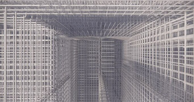 3D BIM model of reinforcement framework of the building

