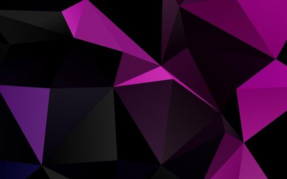 Dark Purple, Pink vector shining triangular pattern. Geometric illustration in Origami style with gradient. Template for your brand book.