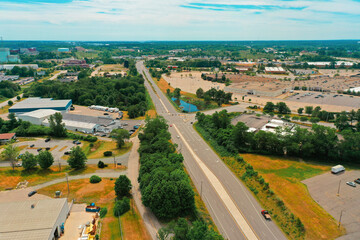 Aerial Drone Photography Of Downtown Newington, NH (New Hampshire) During The Summer
