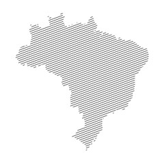 lines map of Brazil isolated on white background	
