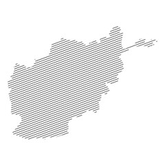 lines map of Afghanistan isolated on white background	
