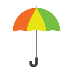 Obraz premium Colorful umbrella in flat style isolated on white background.