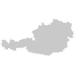 lines map of Austria isolated on white background	

