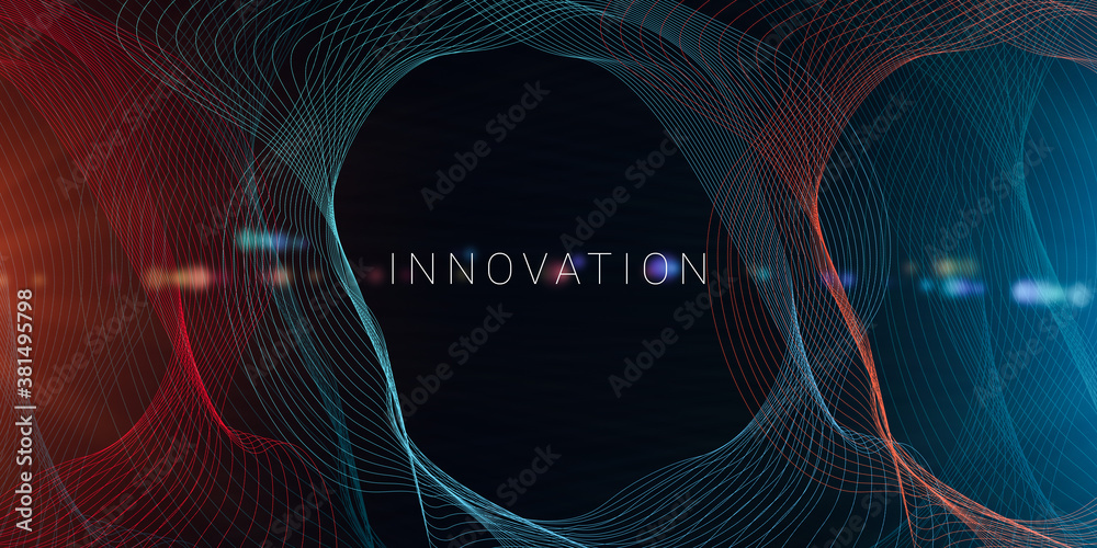 Poster Abstract Technologic Background For Innovation Concept With Digital Waves Wire Flow