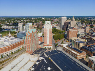 Providence modern city aerial view in downtown providence, Rhode Island RI, USA. The buildings...