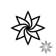 Decorative flower as a symbol. Decorative flower as a symbol on a white background