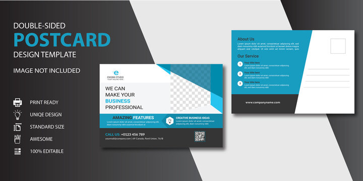 Blue Corporate business  postcard or EDDM postcard design template