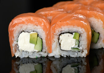 rolls on a black background