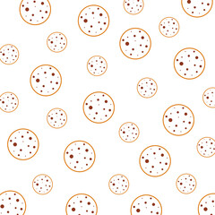 Obraz premium cookies Seamless pattern bakery product flat design 