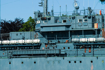 Battle ship close up image