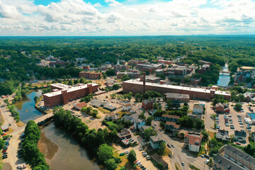 Aerial Drone Photography Of Downtown Dover, NH (New Hampshire) During The Summer
