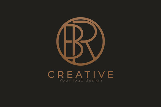 Abstract initial letter R and B logo,usable for branding and business logos, Flat Logo Design Template, vector illustration