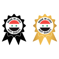 Obraz premium made in Syria vector stamp. badge with Syria flag 