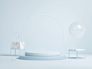 Abstract podium with geometry background for product presentation, 3d render, 3d illustration