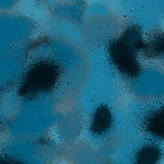 Blue spray paint ink texture. Graffiti painting on the wall. Street art and vandalism. Digitally airbrushed paper background.
