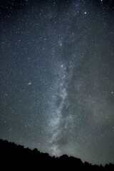 Fototapeta na wymiar Milky Way Stars's On Night Sky From Nebrodi Park, Landmark Of Sicily Tourism Outdoor Activity