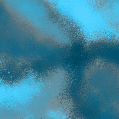 Blue spray paint ink texture. Graffiti painting on the wall. Street art and vandalism. Digitally airbrushed paper background.