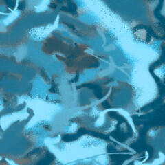 Blue spray paint ink texture. Graffiti painting on the wall. Street art and vandalism. Digitally airbrushed paper background.