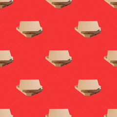 cardboard pizza box seamless pattern. pizza food industry background backdrop.