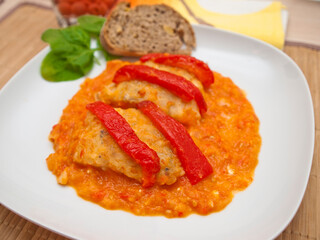 Bacalao a la Riojana - cod with tomato sauce