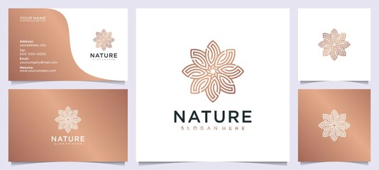 minimalist elegant modern flower logo design inspiration, for salons, spas, skincare, boutiques, with business cards
