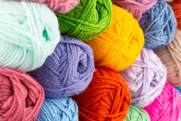 Stack of knitting yarn clews