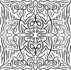 Mandala Isolated on White Background. Abstract pattern vector illustration. Retro black and white texture. Ornamental diwali pattern.