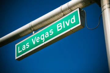 Rolgordijnen Las Vegas Blvd street sign © Daniel