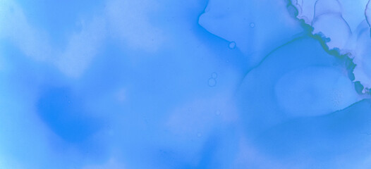Blue Contemporary Paint Background. Abstract Ink 