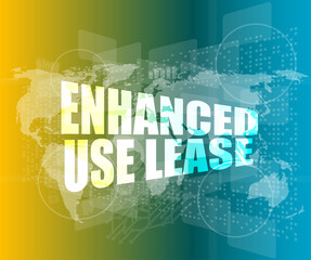 Management concept: enhanced use lease words on digital screen