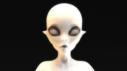 Artistic 3D illustration of an alien