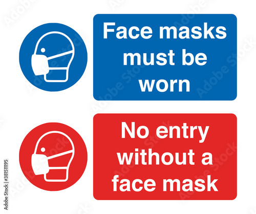 Face Mask/Covering Must be Worn Sticker 