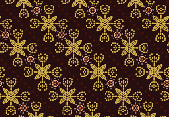 Indonesian batik motifs with very distinctive plant patterns, vektor  EPS 10