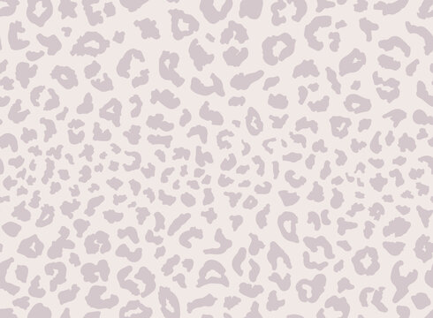 Seamless leopard fur pattern. Fashionable wild leopard print background. Modern panther animal fabric textile print design. Stylish vector light illustration