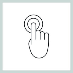 Hand click vector icon, clicking pointer.