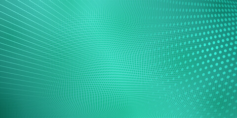 Abstract halftone background made of dots and lines in turquoise colors
