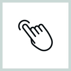 Hand click vector icon, clicking pointer.