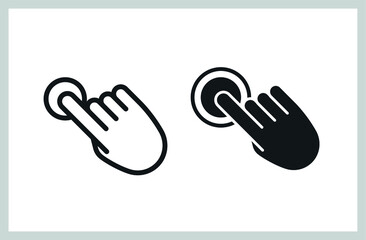 Hand click set vector icons, clicking pointers.