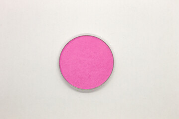 Pink face powder blush isolated on a White background