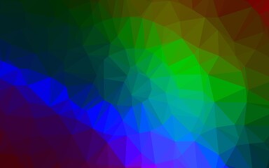 Dark Multicolor, Rainbow vector shining triangular background. An elegant bright illustration with gradient. Triangular pattern for your business design.